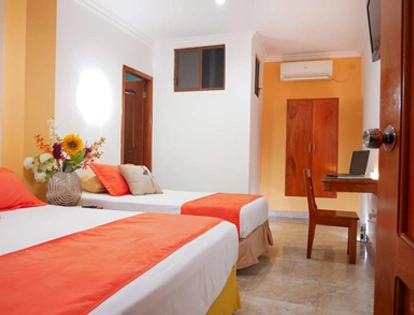 Two-bed room at the Hotel España.