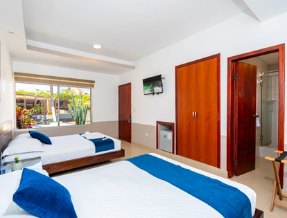Double room with two beds in first class hotel.