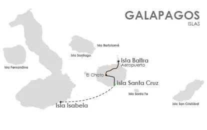Mapa de las islas Galápagos.
