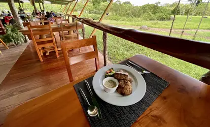 Almuerzo en la reserva El Chato con vista a las tortugas gigantes de Galápagos.