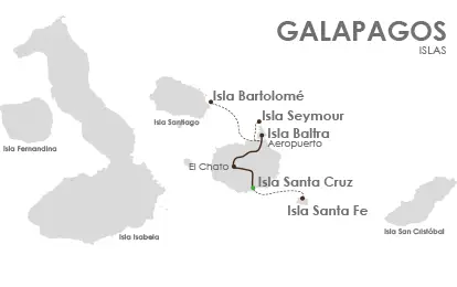 Mapa de las islas Galápagos.